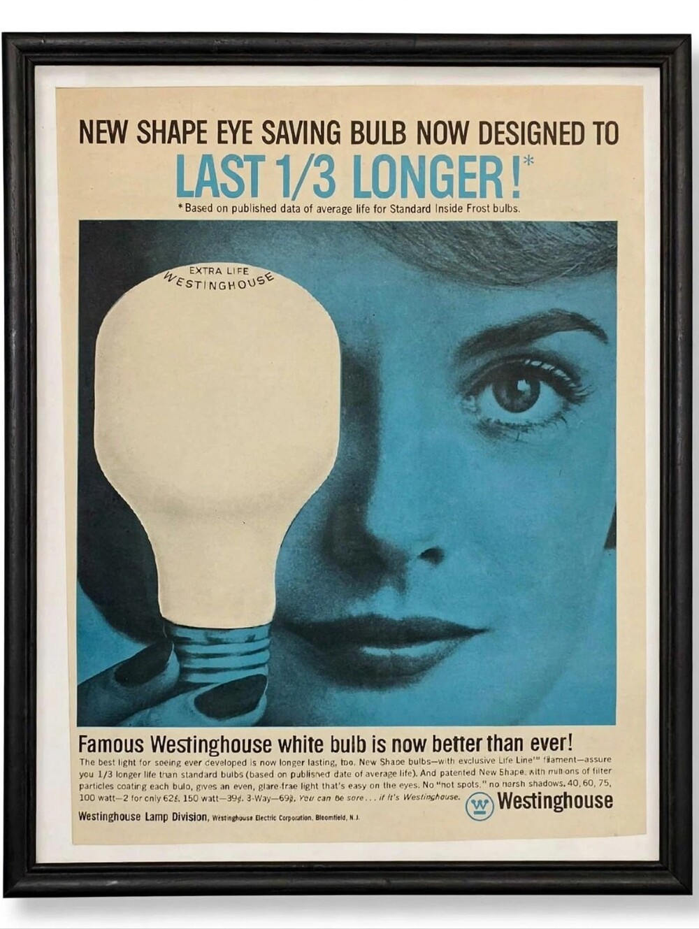 Westinghouse Blue & Cream Vintage Bulb Poster - Home Art Poster